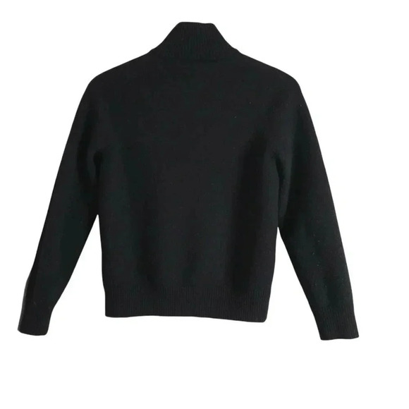J. Crew Merino Wool size S  Sweater Long Sleeve Black Cropped Pullover women's - Picture 2 of 9